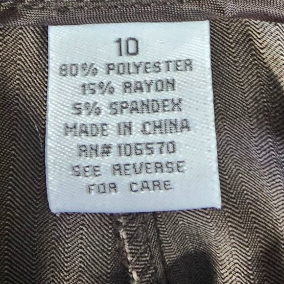 Dressbarn Brown Striped Trousers Y2K Business Office Bootcut 10 - Picture 11 of 13